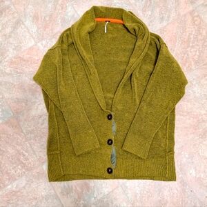 Free people slouchy cardigan in chartreuse